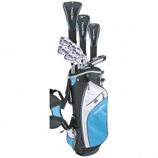 LADIES PETITE LENGTH POWERBILT ALL GRAPHITE COMPLETE GOLF CLUB SET w/DRIVER + HYBRID + BAG + PUTTER + 2 HEAD COVERS: PETITE, REGULAR OR TALL LENGTHS